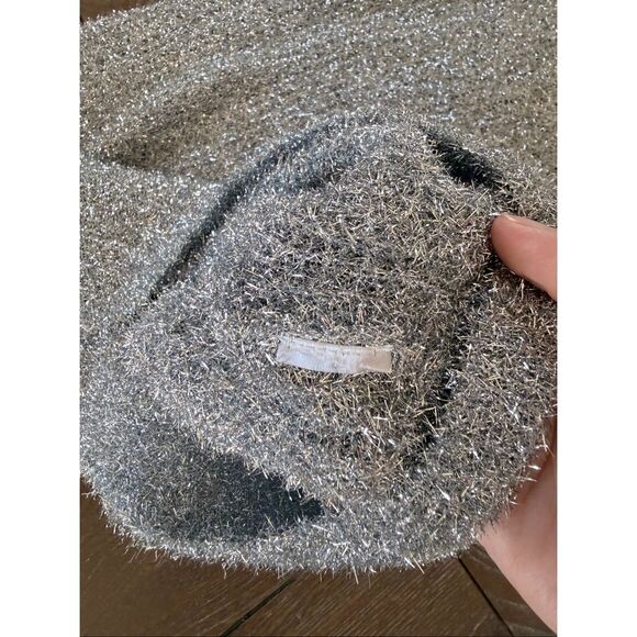 NWT Ronny Kobo Sisilia Metalli Mini Sweater Dress in Silver Size XS/S - Picture 10 of 10